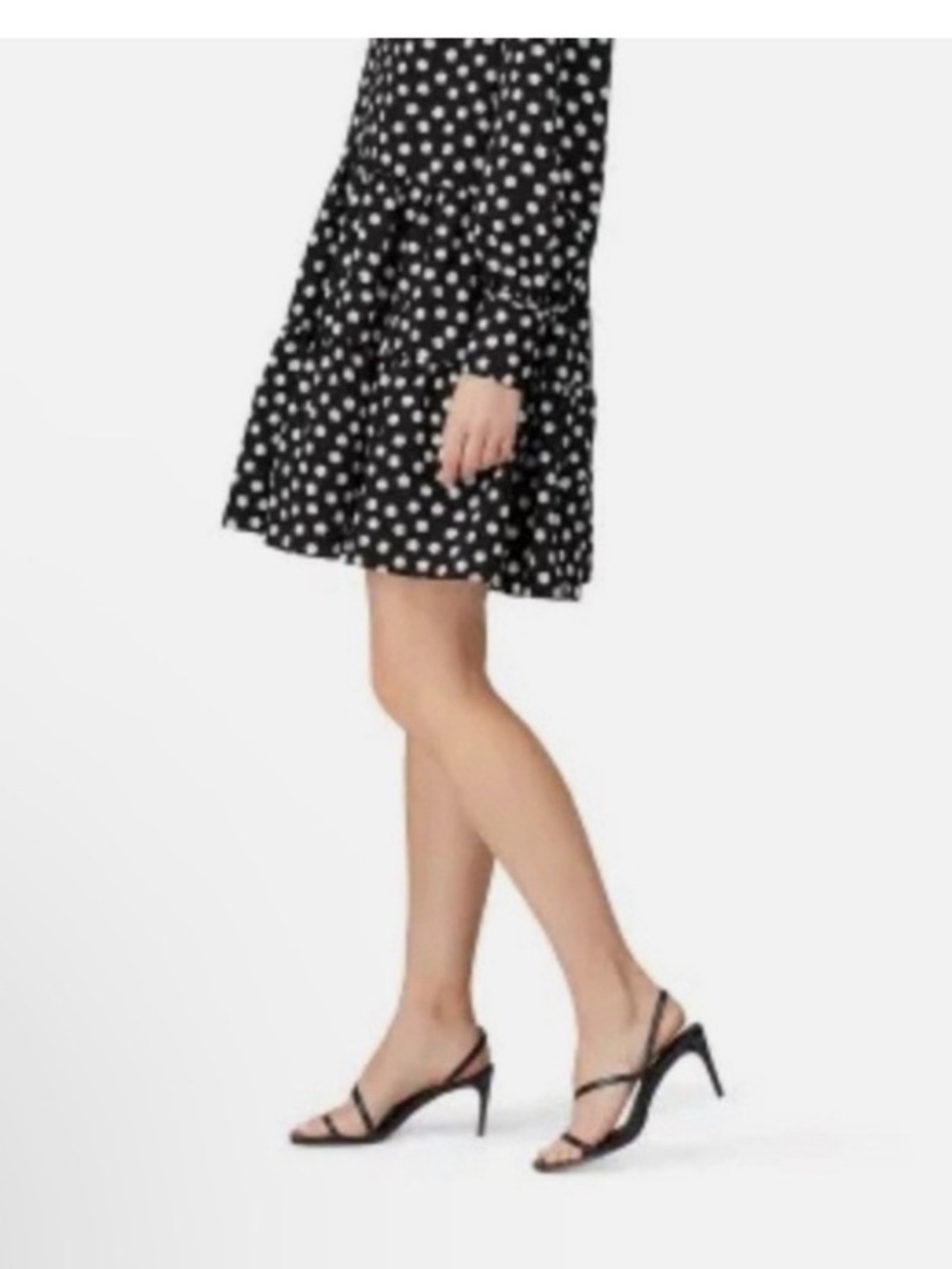 kate spade Black and White Polka Dot Long Sleeve Tiered Dress - Picture 2 of 12